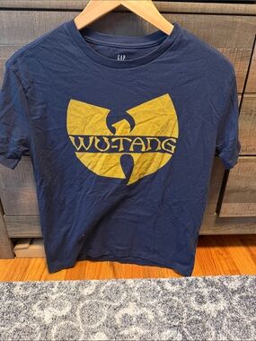 GAP Navy Tee with Yellow Wu-Tang Emblem